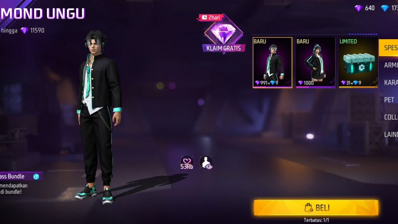 SPIN SEMUA EVENT FREE FIRE DAN BORONG DIAMOND UNGU