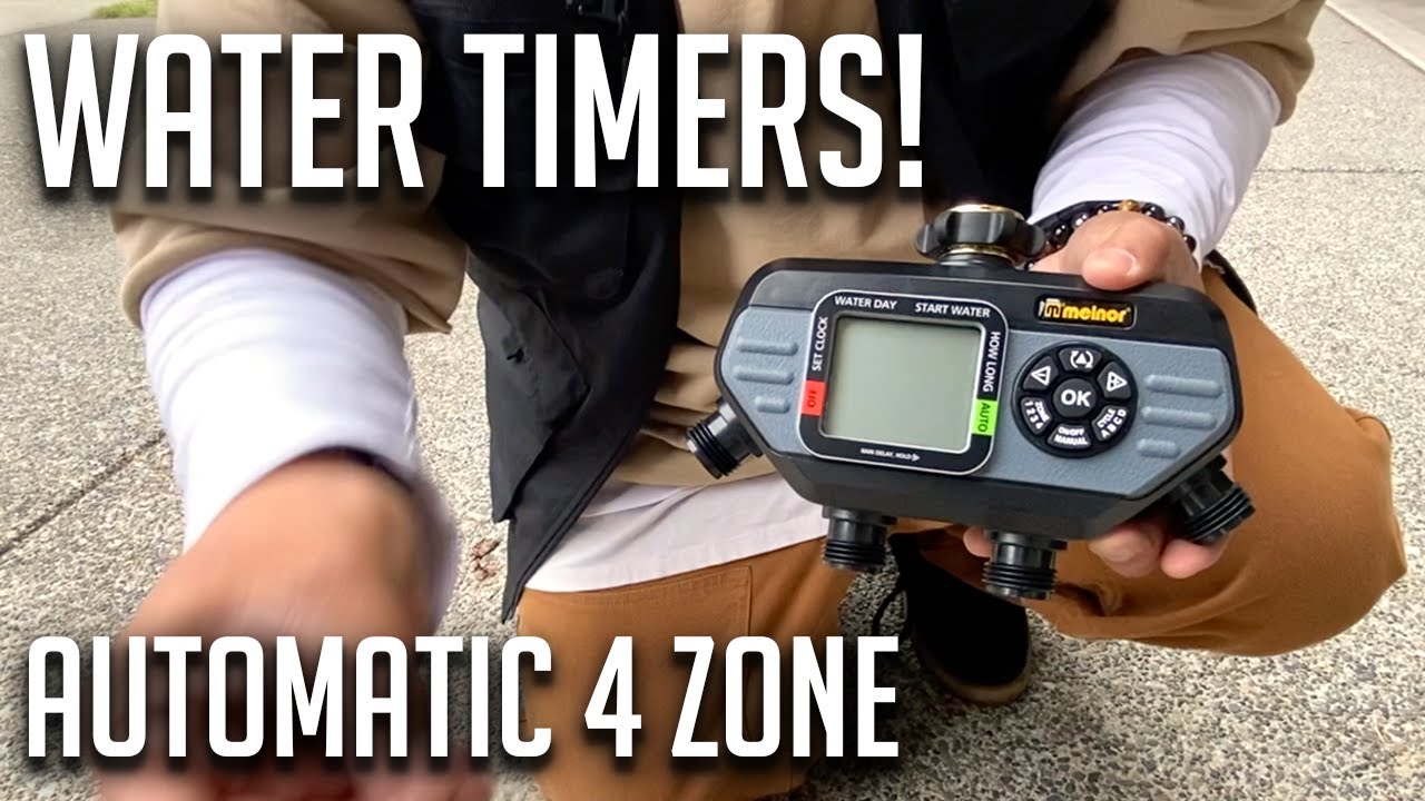 Melnor automatic four zone water timer - Plus new budget irrigation system in the back yard!