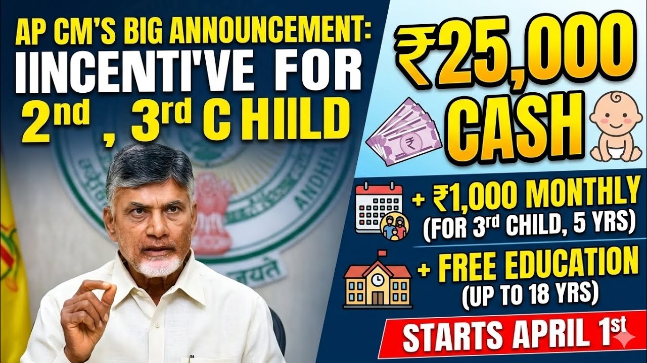 Chandrababu Naidu’s Masterplan for 2047: The 3rd Child Incentive of ₹25,000 #andhrapradesh #upsc 