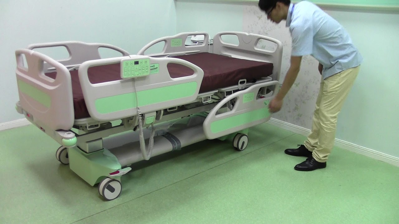 EZ-Turn Hospital Bed - Bedside rail down