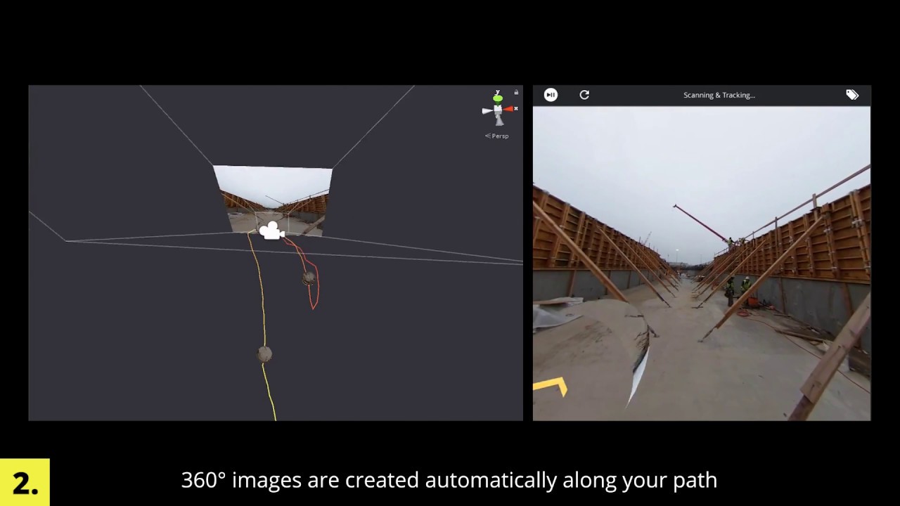 HoloBuilder JobWalk via 360 Video and 3D Reconstruction from 360&deg; videos