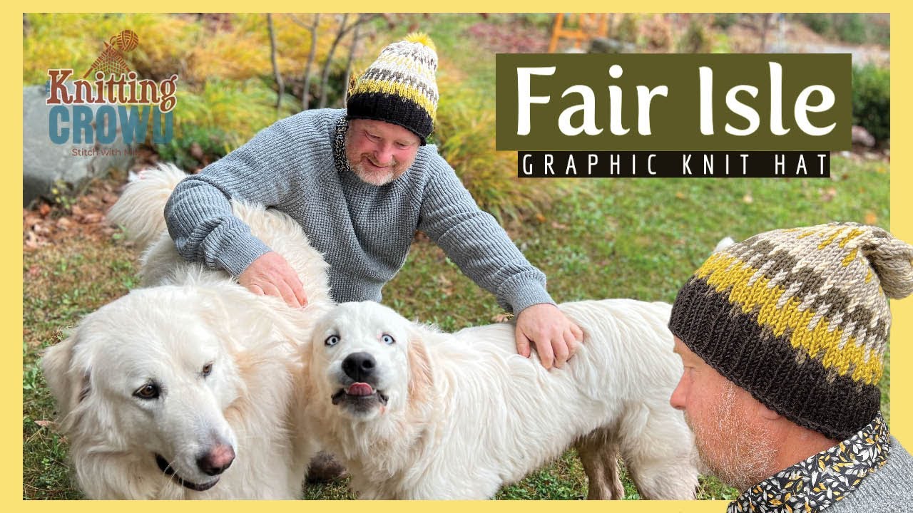 Graphic Gender-Free Knit Hat Fair Isle Colouring