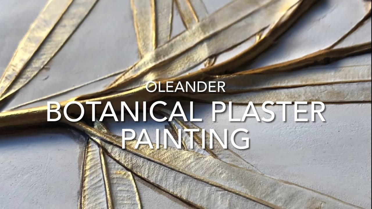 BOTANICAL PLASTER PAINTING / BAS-RELIEF FLOWERS / GOLD PAINTING / GYPSUM FLOWER IMPRINTS