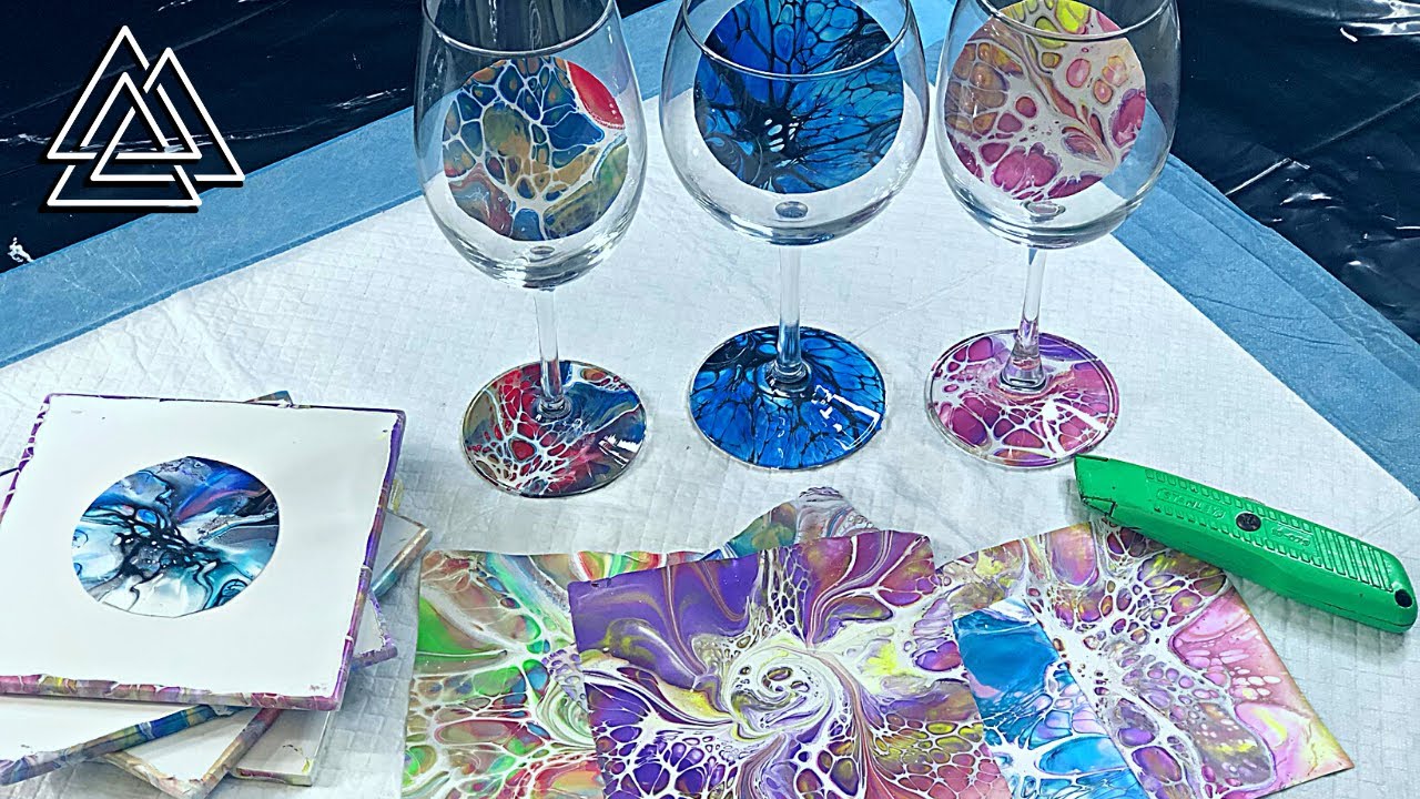 SO Gorgeous!!! 🤩 How to make Unique Wine Glasses 🍷 DIY Abstract Fluid Art w/ Bloom Style Technique