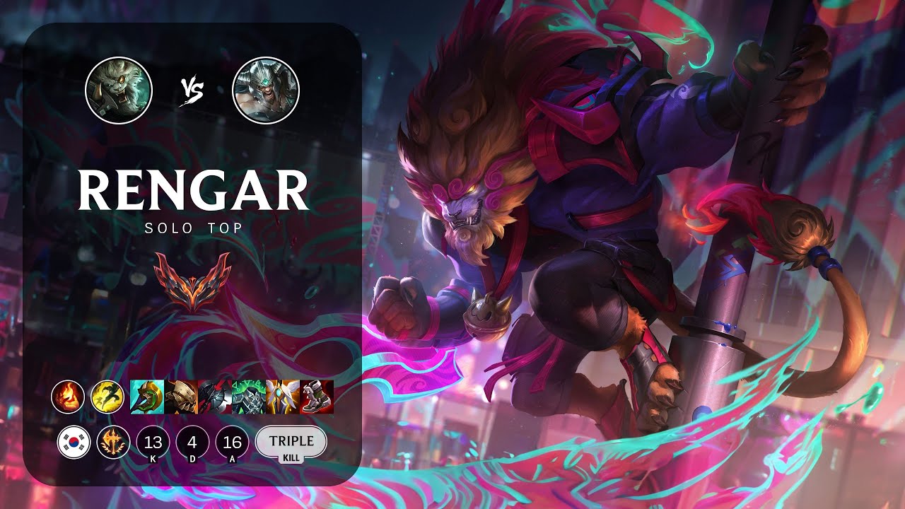 Rengar Top vs Tryndamere - KR Grandmaster Patch 13.23