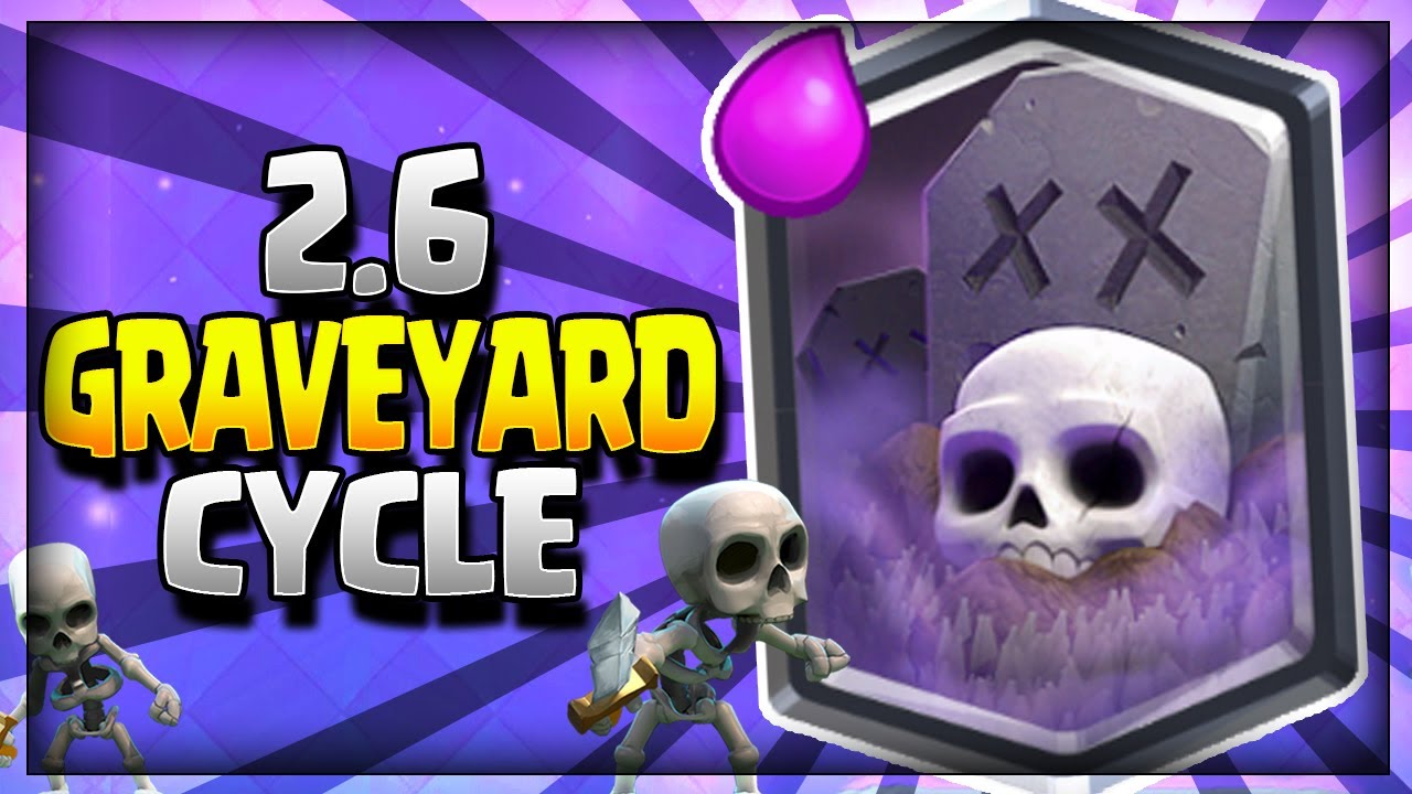 INSANE 2.6 SUPER FAST CYCLE GRAVEYARD DECK!! Arena 8 to 11 - Clash Royale Strategy