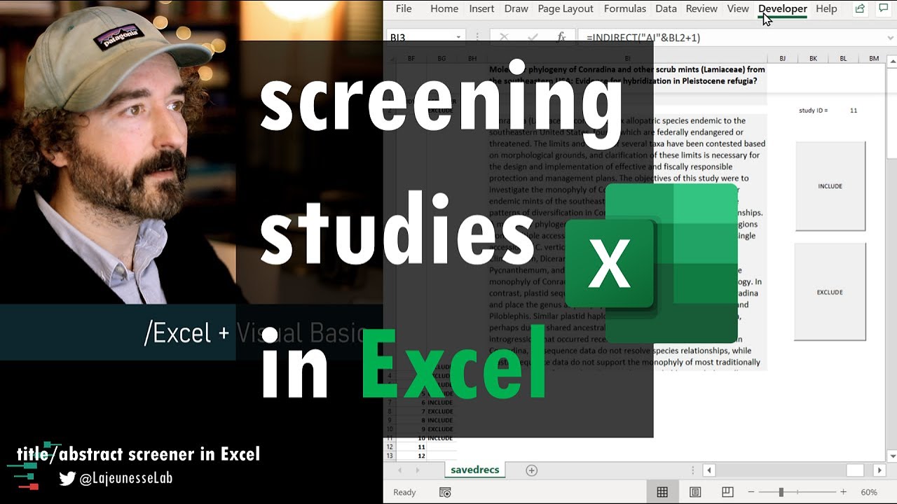 Quick interface for screening studies in Excel | Spreadsheet Synthesis