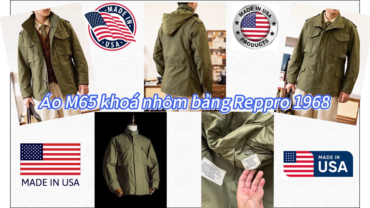 [3-12-25]Áo M65 oliu bảng Reppro 1:1 phiên bản 1968 do hãng Rolane sportwear Mỹ sx mới tin giá rẻ 