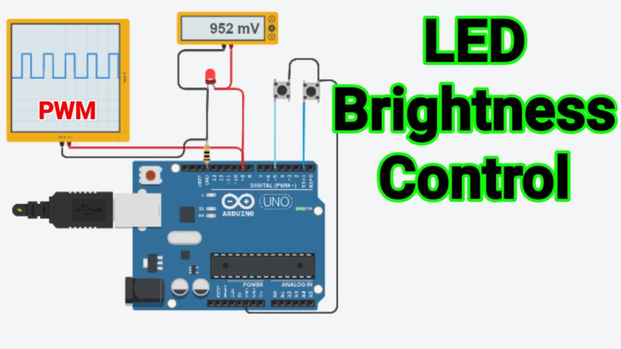 LED Brightness Control With Two Button || Arduino Program