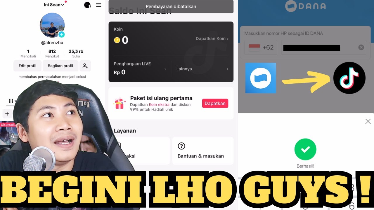 Cara Atasi Tidak Bisa Beli Koin TikTok Lewat Dana !