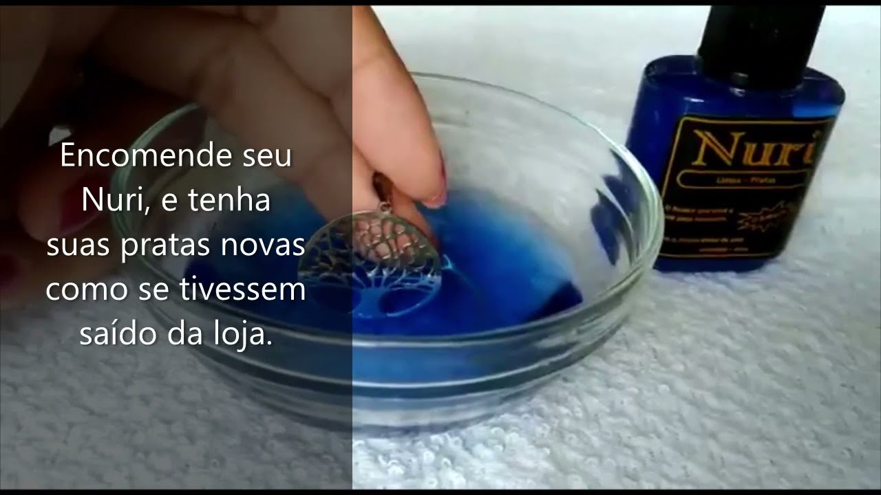 Limpa prata, Nuri Limpa Metais, Demostrativo efic&aacute;cia de limpeza de j&oacute;ias em ouro, prata e chapeados