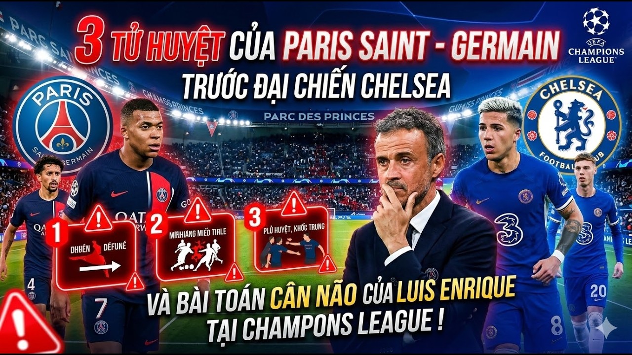 3 TỬ HUYỆT CỦA PSG TRƯỚC ĐẠI CHIẾN CHELSEA VÀ BÀI TOÁN CÂN NÃO CỦA LUIS ENRIQUE TẠI CHAMPIONS LEAGUE