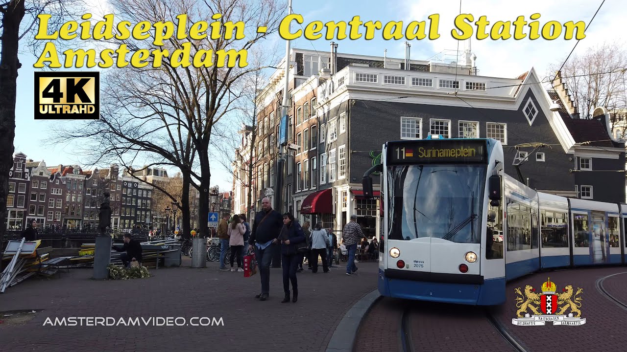 Amsterdam Leidseplein - Centraal Station Walk 4K UHD &bull; 2.24.19 &bull; Day 1758
