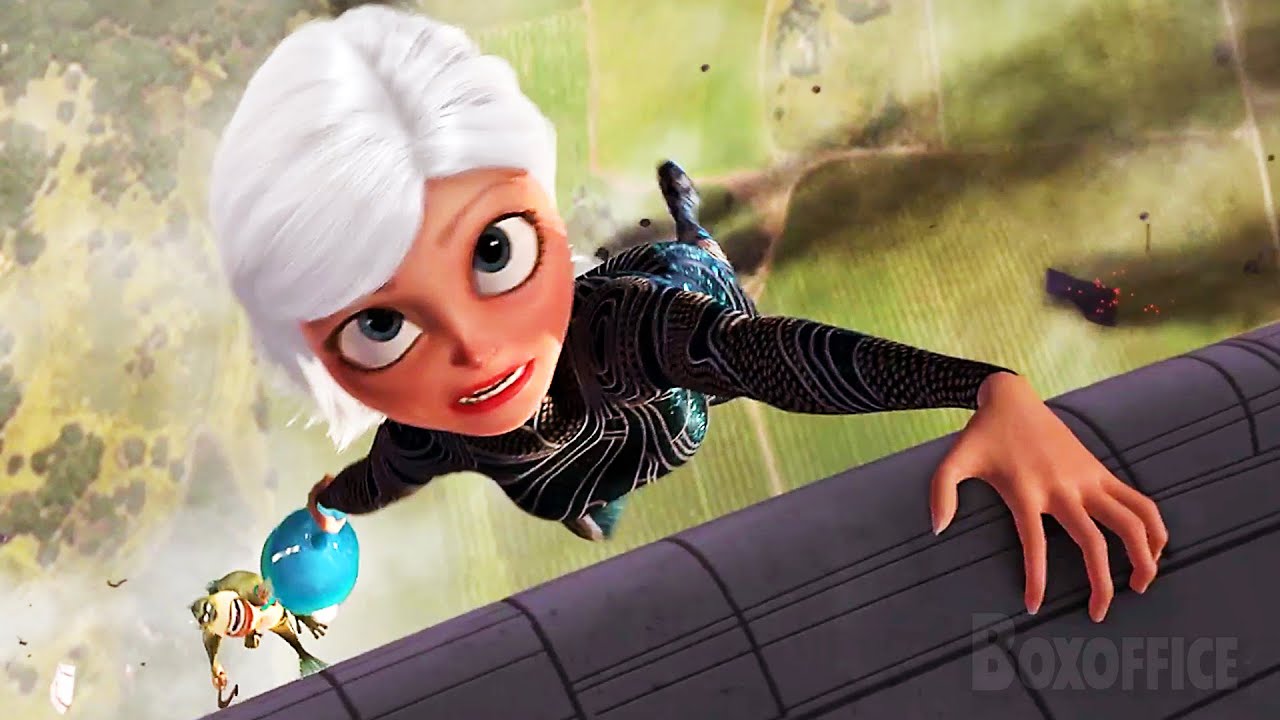 ¡La chica gigante salva a todos! | Escena final | Monstruos vs. Aliens | Clip en Español