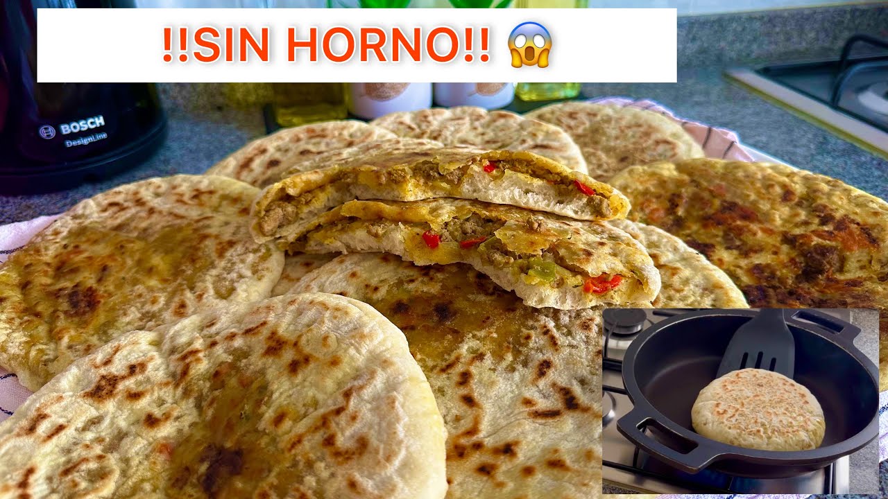 PAN CASERO !!SIN HORNO!!RELLENO DE CARNE Y QUESO FÁCIL DE HACER Y RIQUÍSIMO