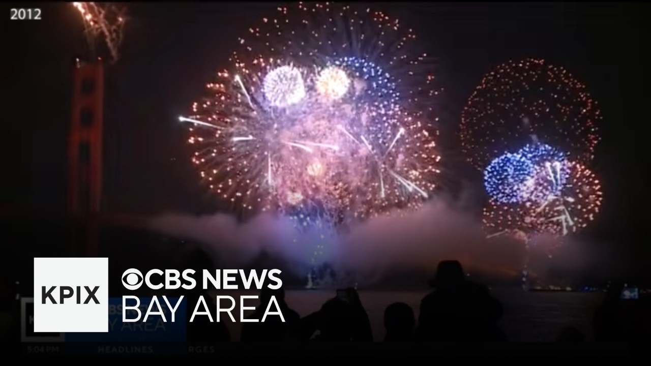 Праздничный фейерверк на мосту &laquo;Золотые Ворота&raquo; в честь 250-летия США 4 июля