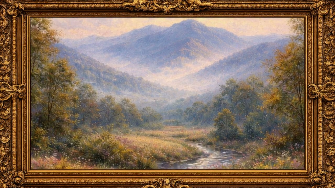 Framed Gentle Mountain Creek Ambience 🌿 Peaceful Spring Music Flowing Through Nature