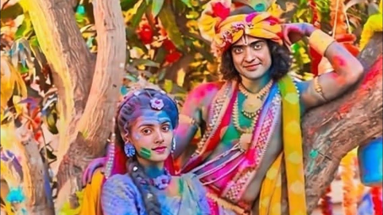 Happy Holi with sumellika on set Radhakrishna bts second segment start with holi song offscreen