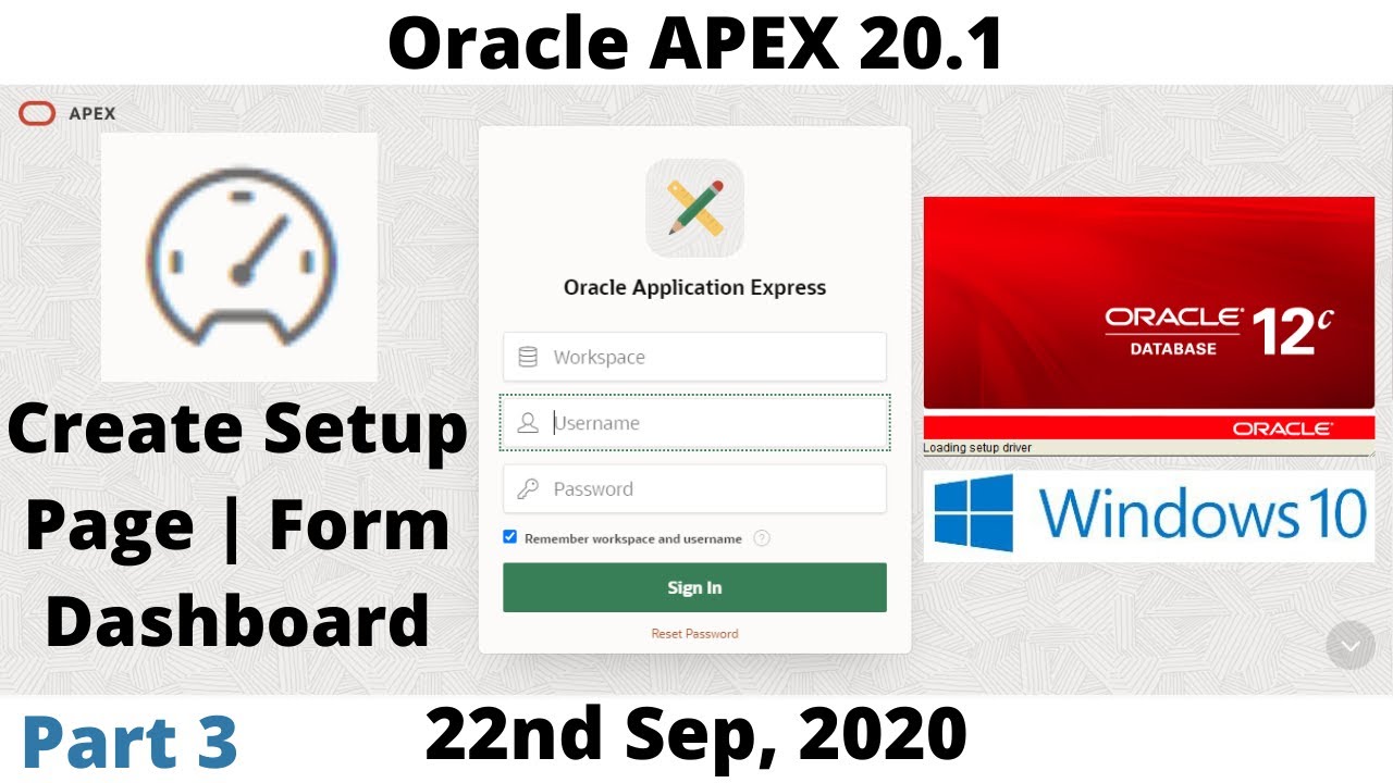 How to Create Setup Forms Dashboard | Oracle APEX 20.1 part 3 8K