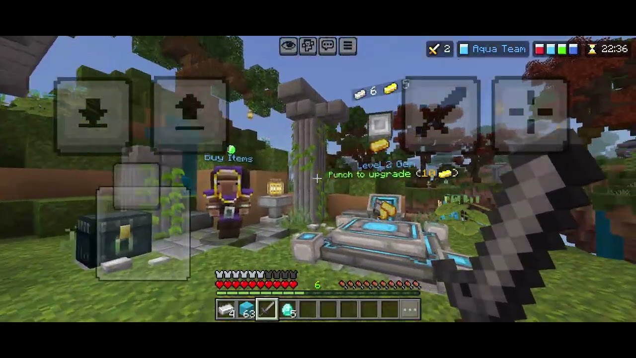 Hive bedwars Duos gameplay in mobile