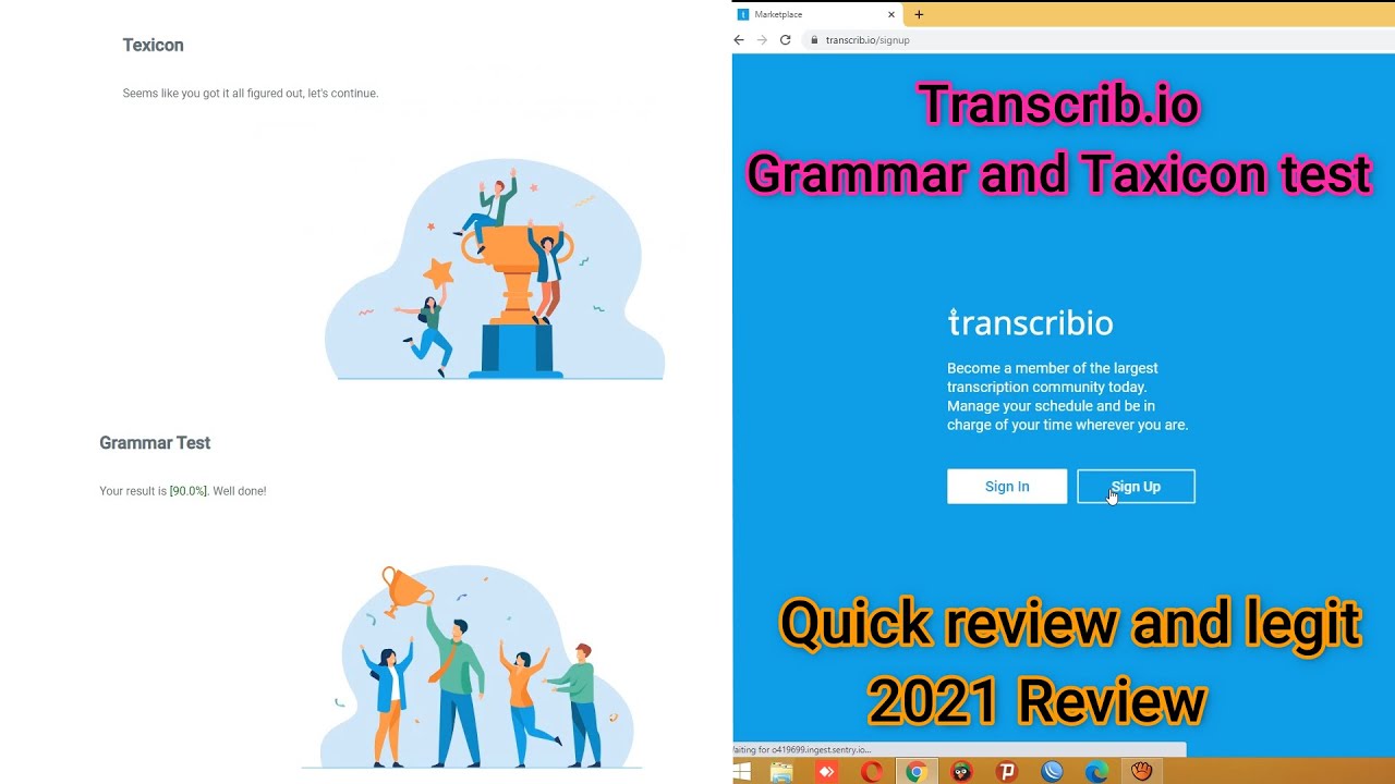 TRANSCRIB.IO GRAMMAR TEST AND TAXICON  ANSWERS | NO EXPERIENCE NEEDED | WORK FROM HOME 2022 |