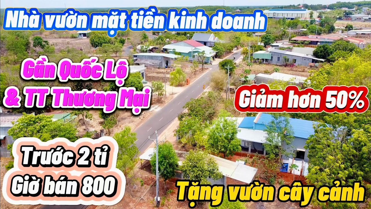 Bán phá giá.. 2 tỉ nay chỉ 800tr. Nhà mặt tiền kinh doanh 10x40x100tc. Ra TT Thương mại & QL 3 phút