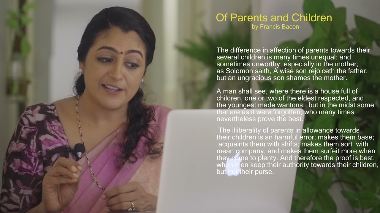 Of Parents and Children By Francis Bacon |  Explanation - PART 2 ||  English Literature Lessons