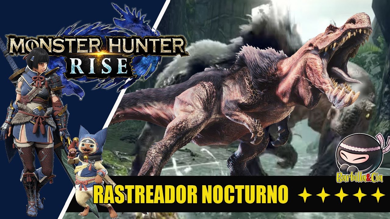 Rastreador Nocturno ★★★★★ - Monster Hunter Rise - Mareando a Anjanath con el Cordóptero