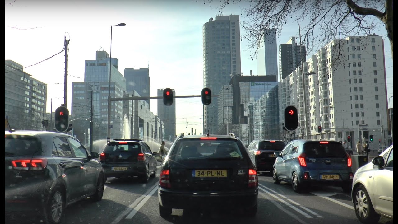 A drive Downtown Rotterdam