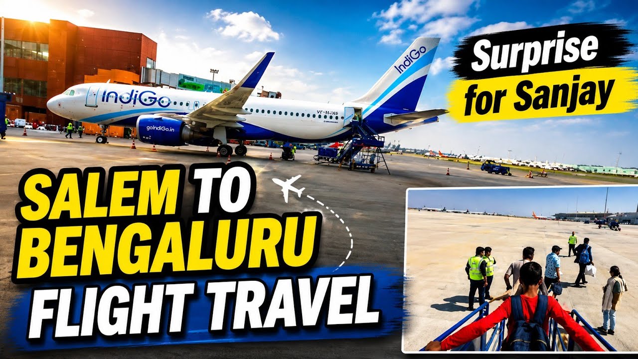 Salem to Bangalore Flight Tamil | Salem Airport | First Time Flight Experience | Kempegowda Airport