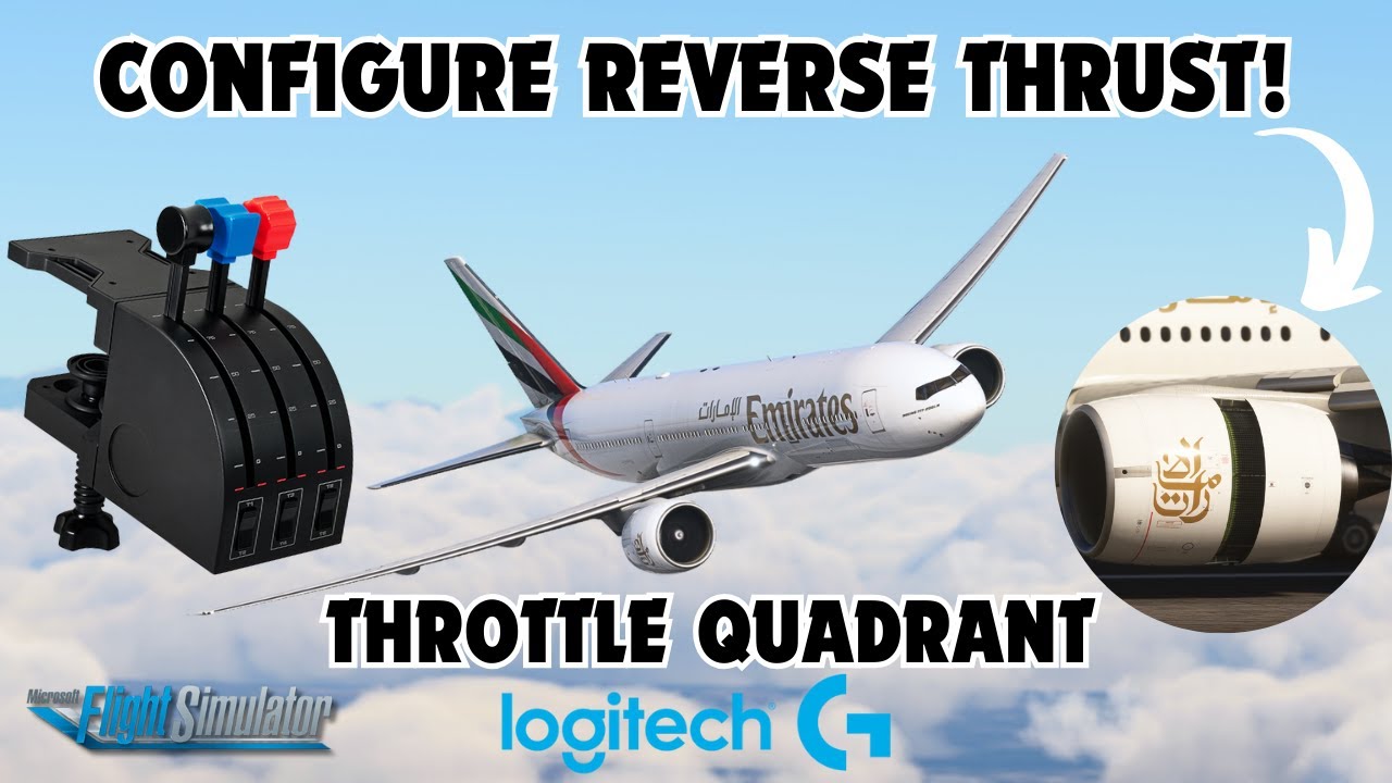 How to configure Reverse Thrust on Logitech Saitek Throttle Quadrant | FS2020 #msfs2020 #aviation