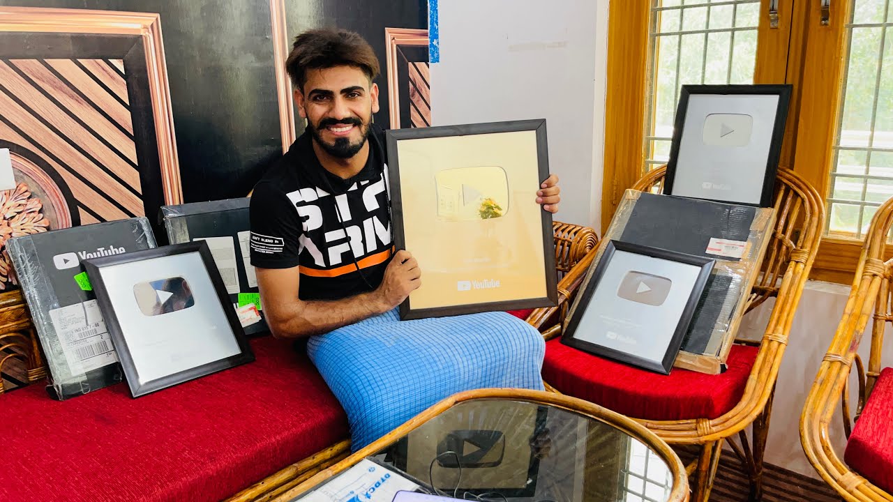 Youtube Golden Play award first time in my Village || Azimusshan malik golden play button