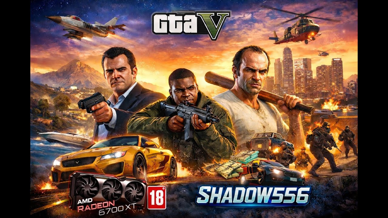 +18 GTA V Modo História Missões Aleatórias - Três Protagonistas, Nenhuma Regra |  RADEON 6700 XT