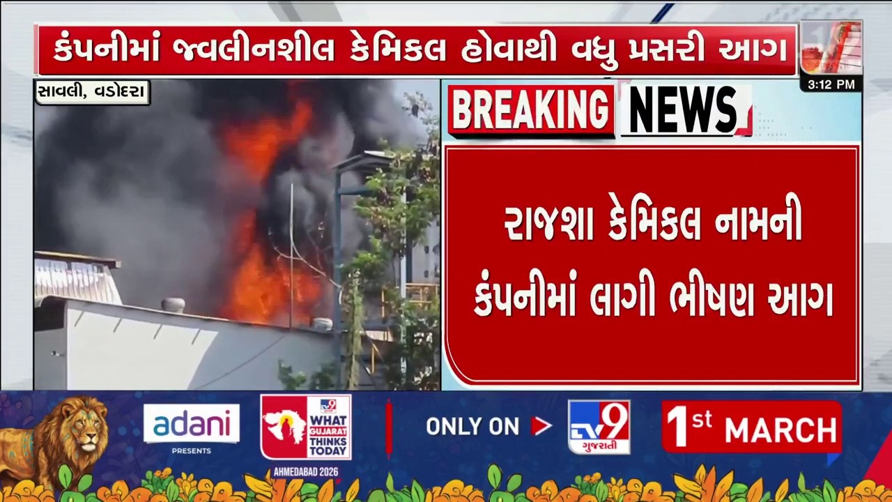 સાવલીના લામડાપુરા ગામે ખાનગી કંપનીમાં આગ | Massive Fire Breaks Out | Vadodara | TV9Gujarati