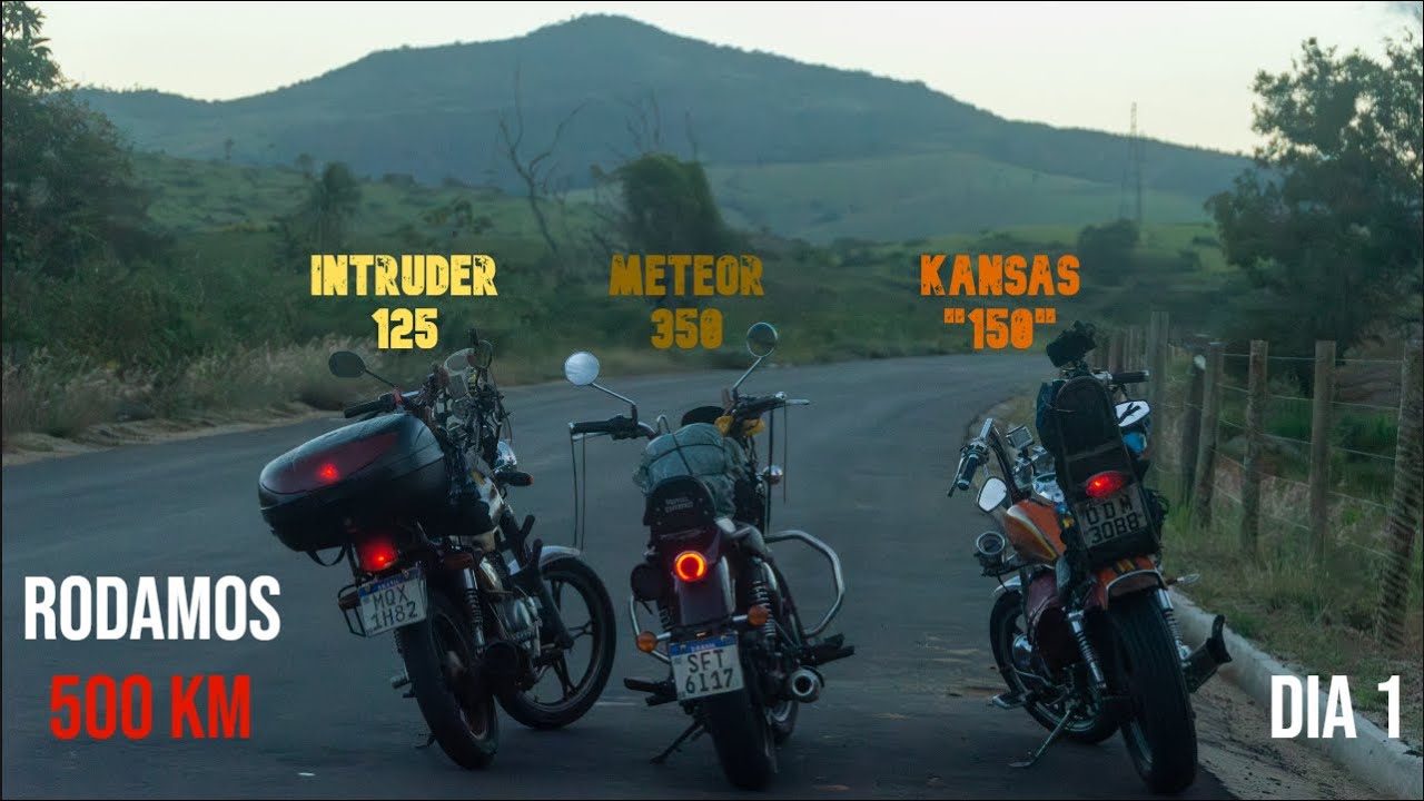 Dia 1 | Rodamos 500km com 3 motos de baixa CC. Intruder 125,Kansas 150,Meteor 350,será q aguentaram?