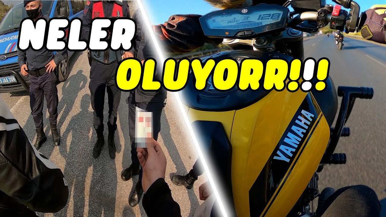 TARTIŞTIĞIMIZ JANDARMA ÖNÜNDE VİRAJ YAPTIK - MT07 MOTOVLOG