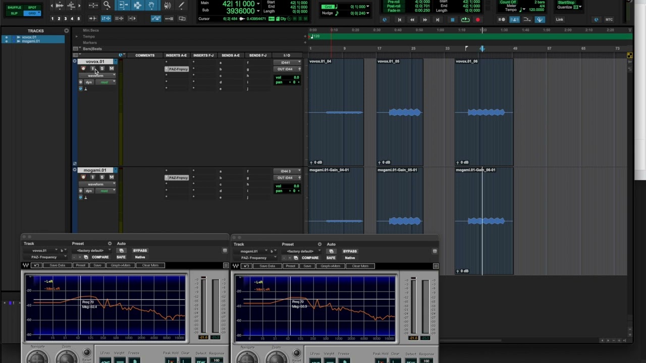 Kabel Test VOVOX vs. Mogami Moog Synthesizer Pro Tools