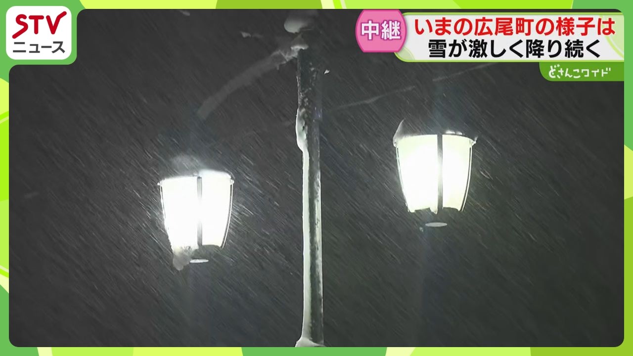 【中継】雪・風強まる広尾町　重く湿った雪“厄介” 身長超える雪山も…除雪作業続く　北海道
