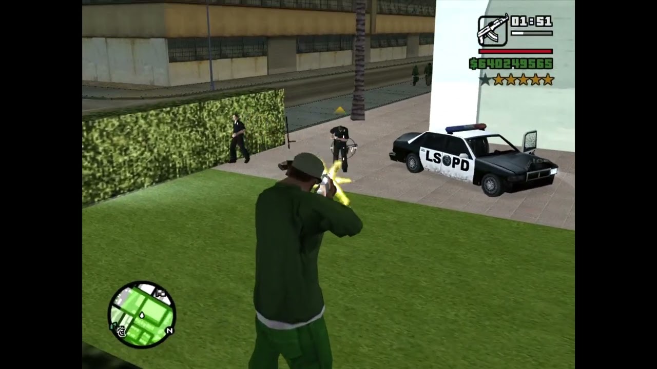 GTA San Andreas AK 47 Rampage + Six Stars Wanted Level Escape
