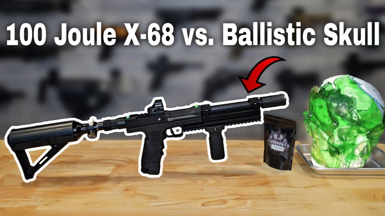 Modified X-68 Less Lethal Air Powered Launcher DESTROYS Ballistic Head/Skull- How Powerful is it?