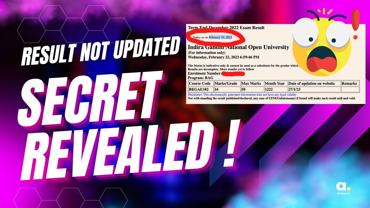 IGNOU Result NOT UPDATE | Secret Revealed | Admissions 2023