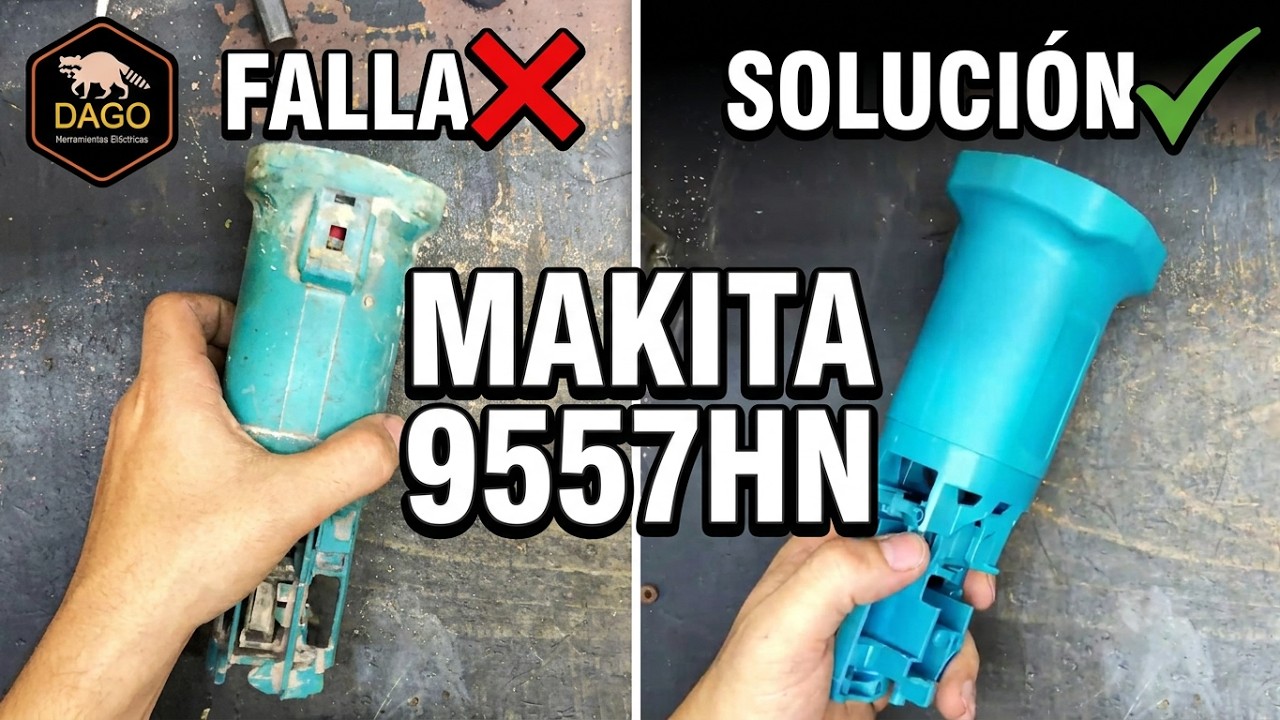 Como Reparar? Interruptor Duro! Se dispara! Cambio De Carcasa Pulidora Makita 9557HN