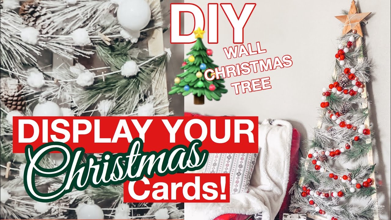 DIY Wall Christmas Tree | DIY Christmas Cards Display Ideas