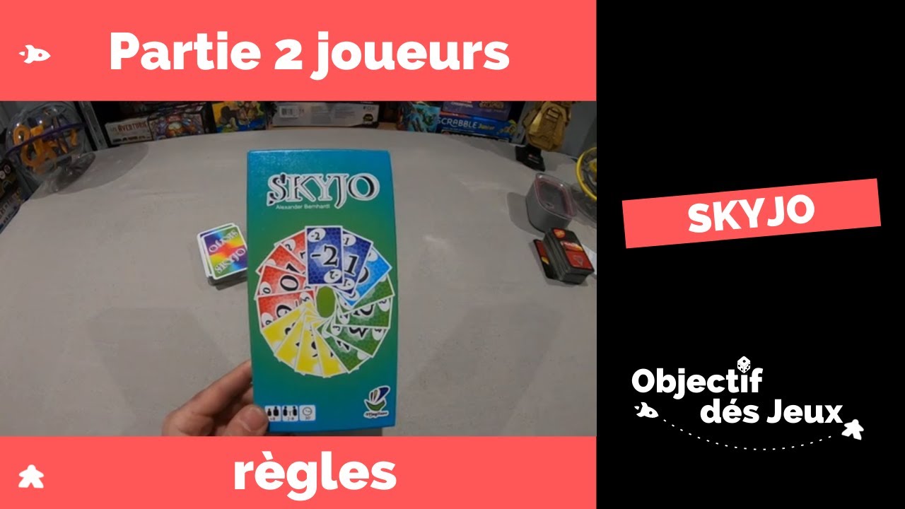 SKYJO - Partie 2 joueurs avec Vidéo règle du jeu de société en Français.