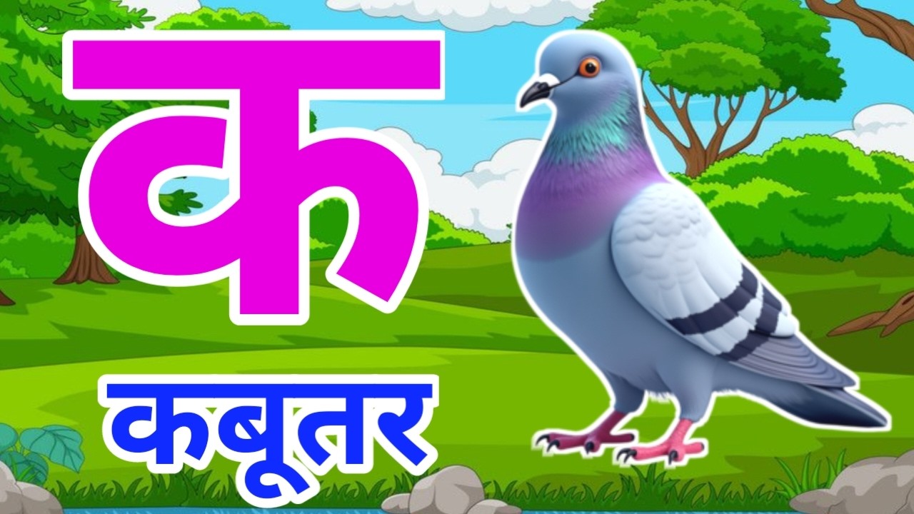 क से कबूतर | अ से अनार | Hindi Varnamala | A se Anar Aa se Aam Hindi Rhymes| Kids Learning Video 524