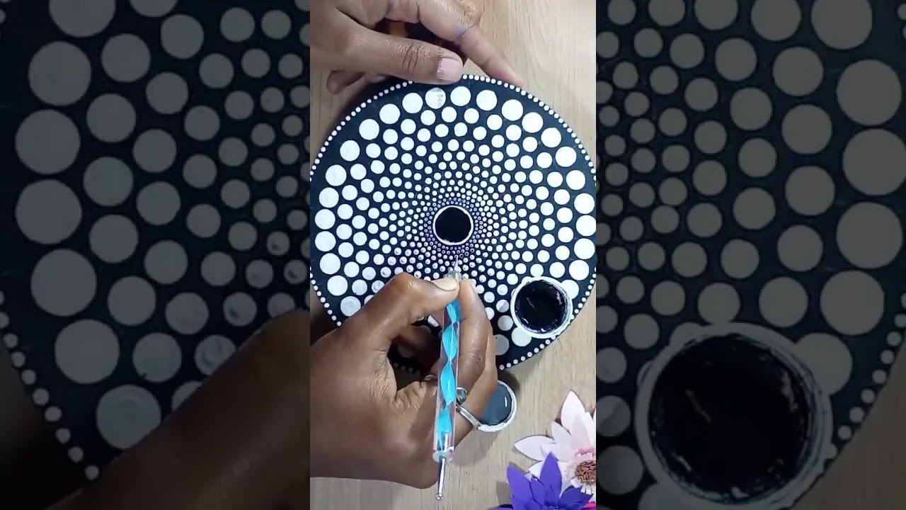 Dot Mandala art | Mandala design | mandala art | black and white Mandala |Black Beetle#shorts