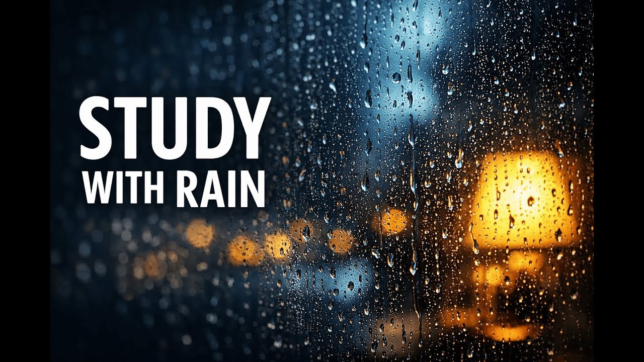 Rain Sounds for Studying & Focus ☔ Cozy Window Ambience (3 Hours)