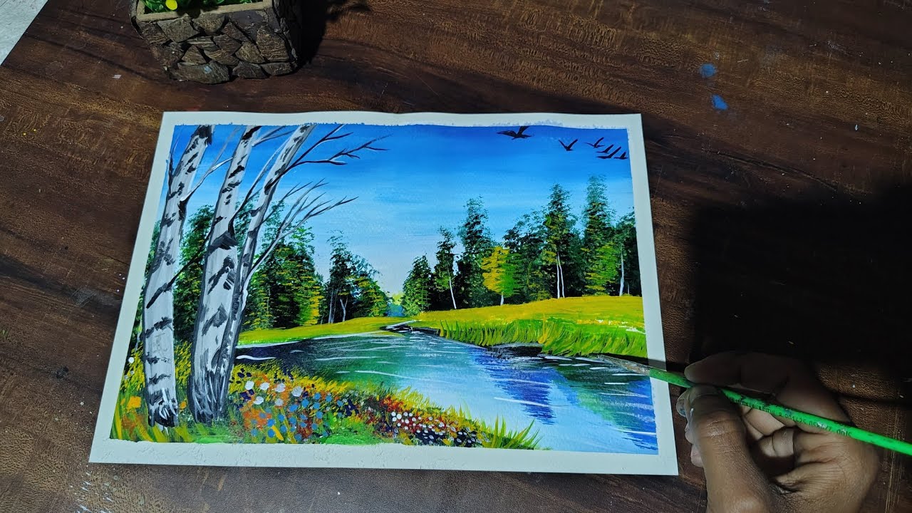  लैंडस्केप पेंटिंग ||  Landscape Painting|| वाटर कलर 