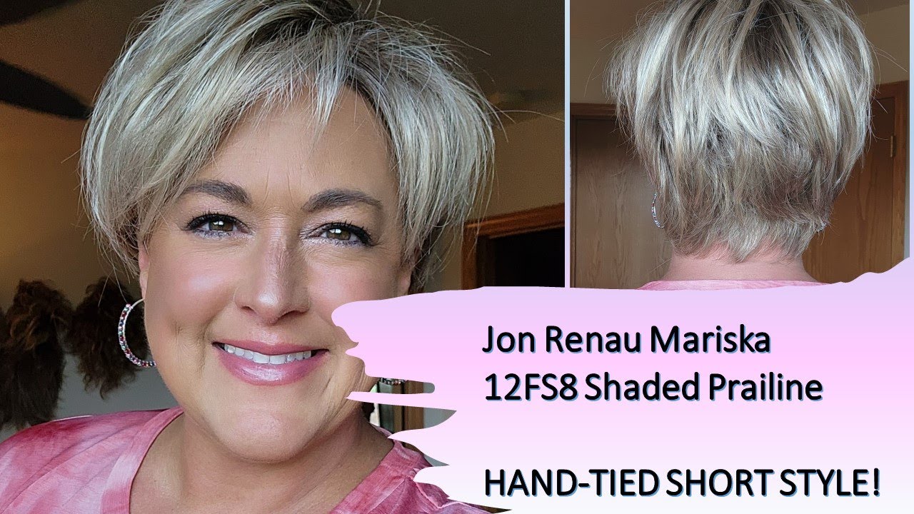Jon Renau MARISKA in 12FS8 Shaded Praline  | SHORT style with a fully hand-tied cap!  WIG REVIEW