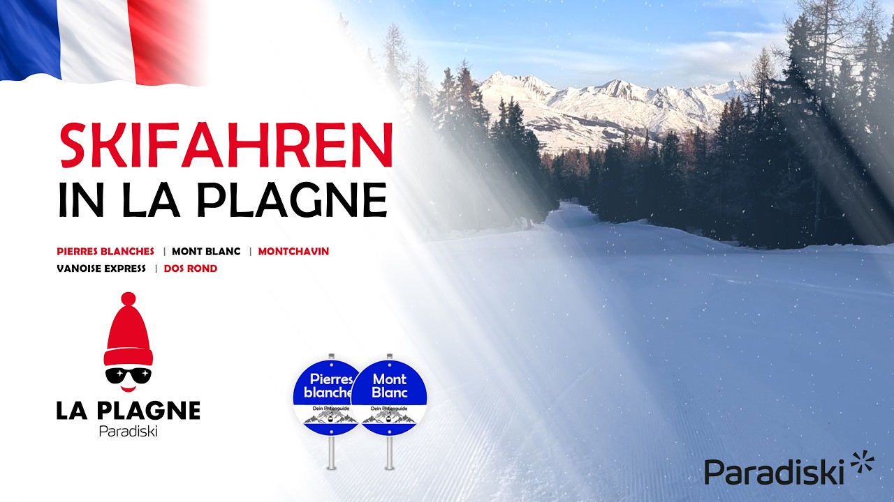 La Plagne (Paradiski) - Piste Pierres blanches (blau) - Montchavin - Les Coches